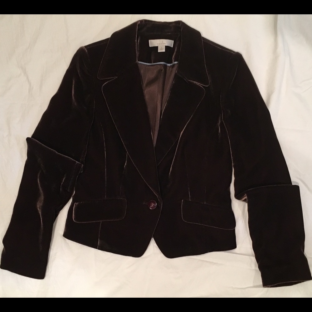 Caslon chocolate brown cropped blazer